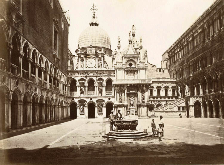 Carlo Naya - View of the Court of the Doges' Palace, Venice, Italy