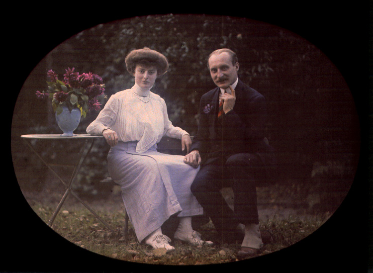 Louis and Auguste Lumiere - Couple Seated in Garden