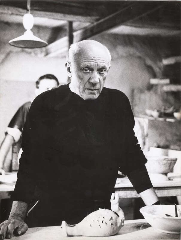 André Villers - Picasso with a Clay Sculpture