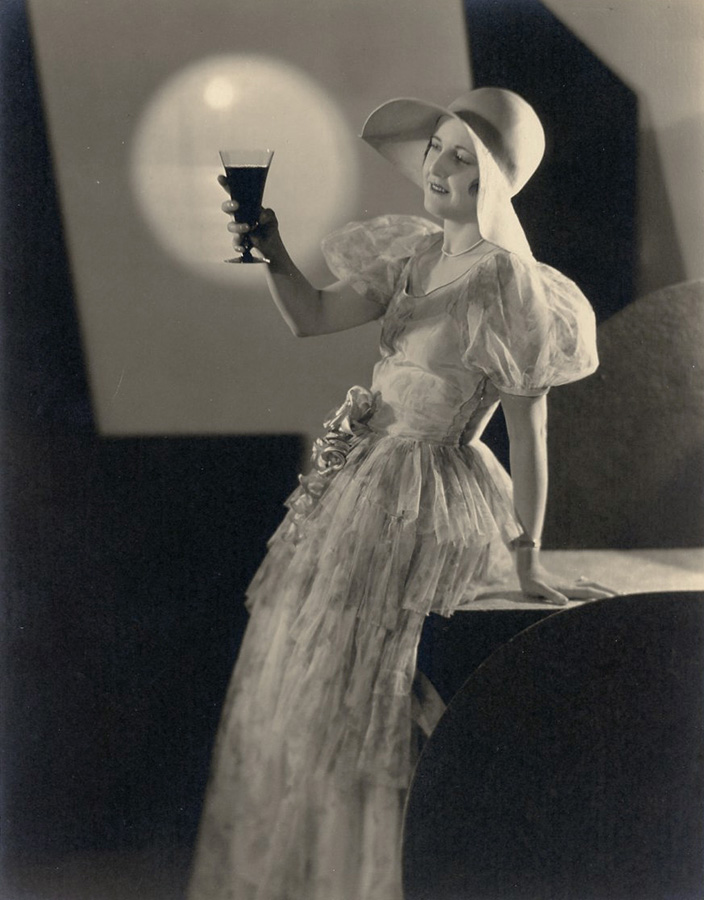 Edward Steichen - Modernist Fashion/Advertising Shot of Woman with a Glass