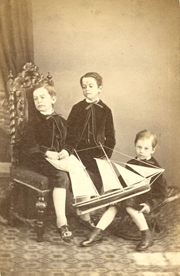 The Misses Fox - Three Boys with Toy Sailboat
