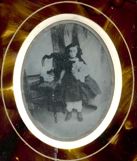 Anonymous - Girl with Doll and Toy on Chair